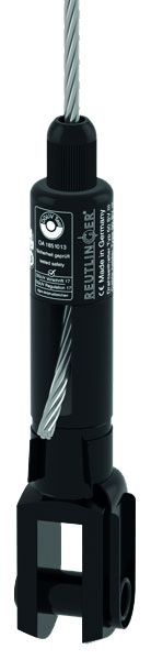 Drahtseilhalter mit Gabel und Sicherungsbolzen - seitlich