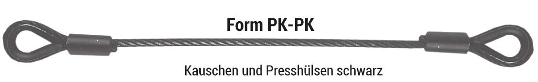 Anschlagseile - schwarz - für Lasten über Personen (PK-PK)