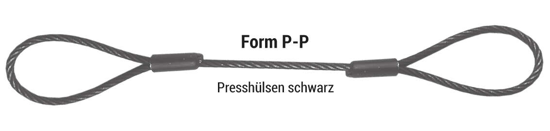 Anschlagseile - schwarz - für Lasten über Personen (P-P)