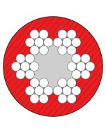 ummanteltes verzinktes Stahldrahtseil, 6x7 PVC rot nach EN