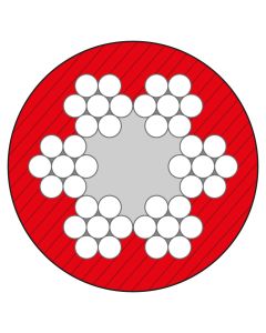 ummanteltes verzinktes Stahldrahtseil, 6x7 PVC rot nach EN