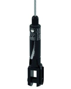 Drahtseilhalter mit Gabel und Sicherungsbolzen - seitlich
